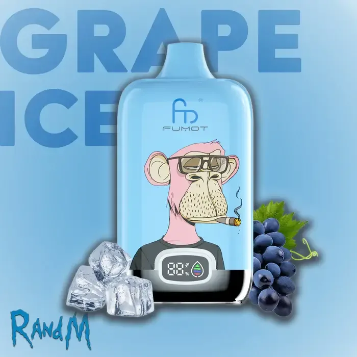 FUMOT Grape Ice RandM Tornado 12000 Digital Box Disposable Züge Vape