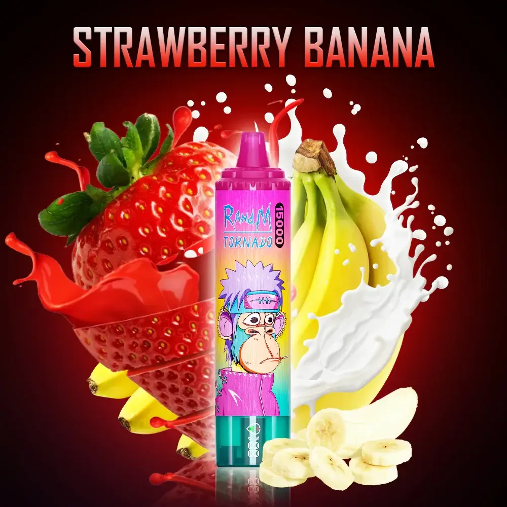 FUMOT Strawberry Banana Tornado 15000 Puff Bar R and M Pack Of 10 Vape Pen