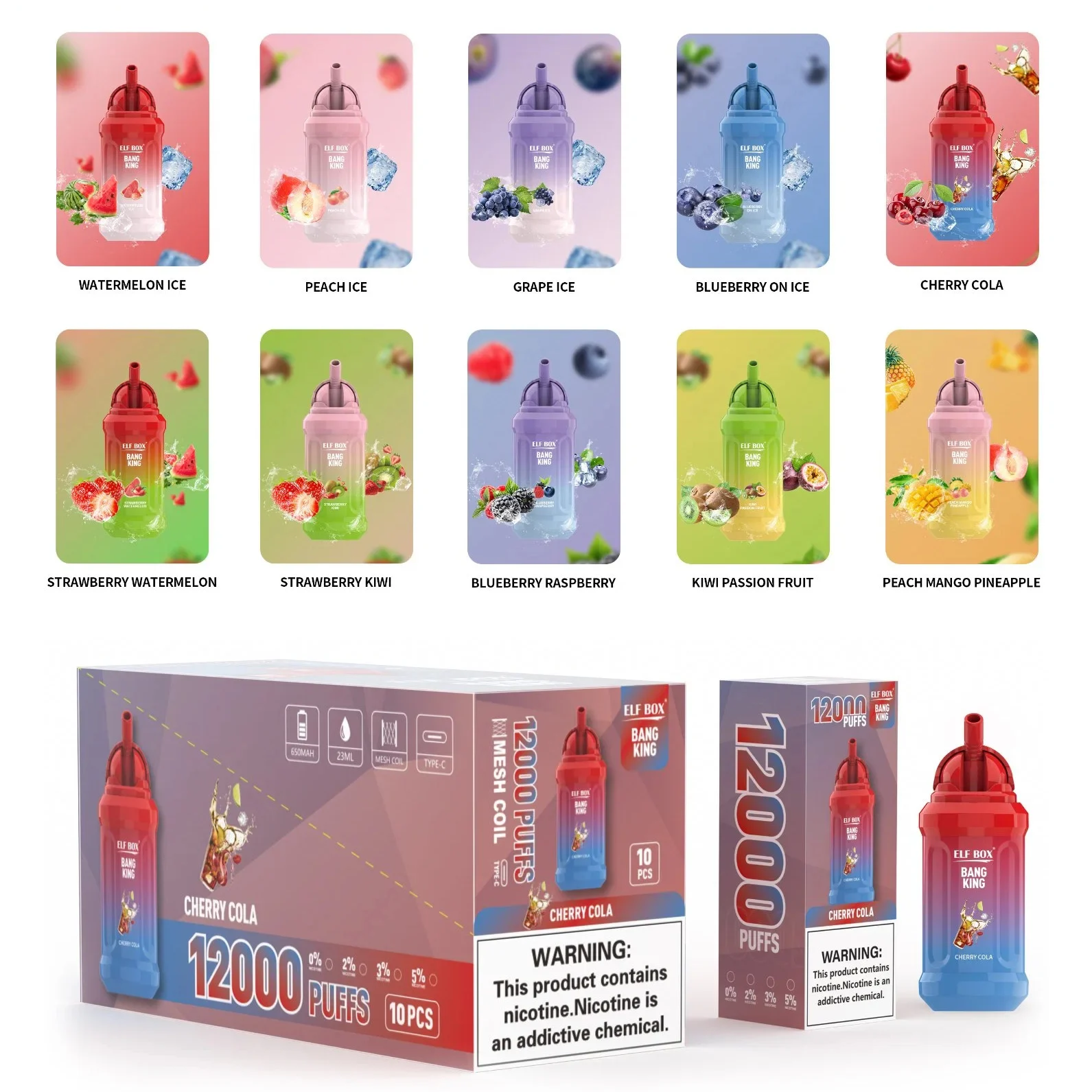 Wegwerp E-sigaret ELF BOX Bang King 12000 Puffs Vape