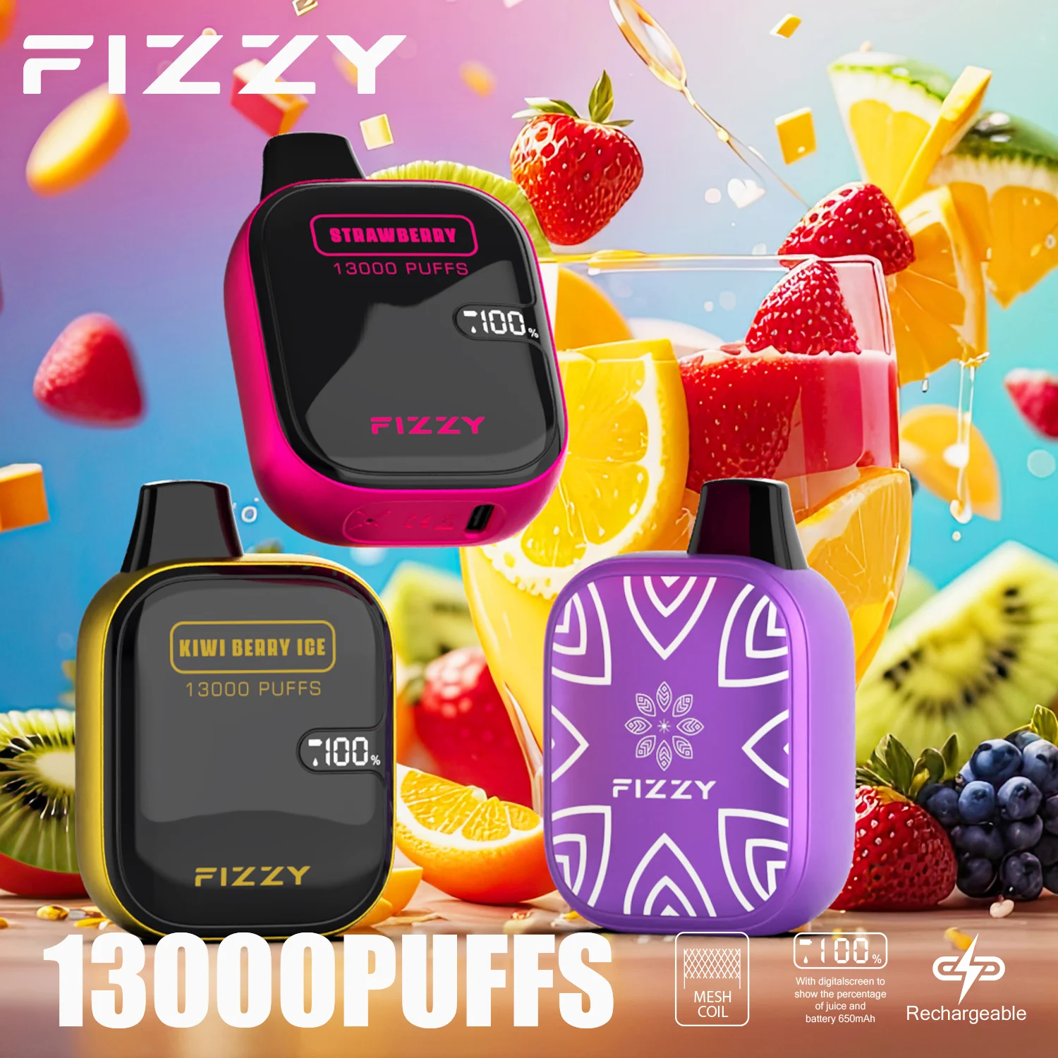 Wegwerp E-sigaret Fizzy Boom 13000 Puffs Vape