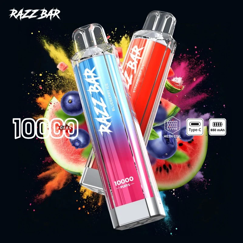 Wegwerp E Sigaret Razz Bar Crystal 10000 Puffs Vape