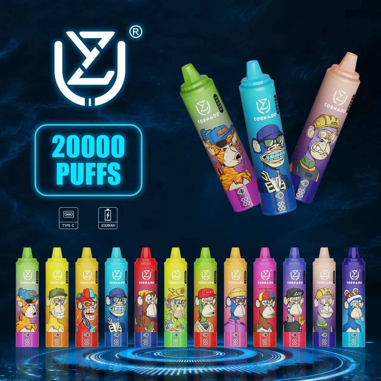 Wegwerp E Sigaret UZY Tornado 20000 Puffs Vape
